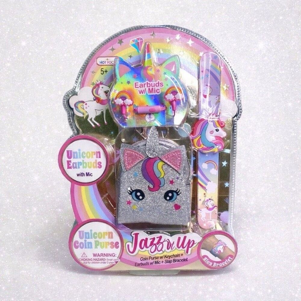 Jazz It Up Unicorn Earbuds Gift Set Coin Purse Bracelet Kids New Sealed